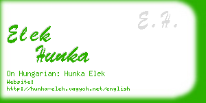 elek hunka business card